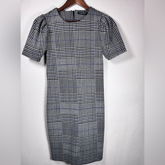 Ralph Lauren Classic Houndstooth Midi Dress Size Small - Picture 3 of 7